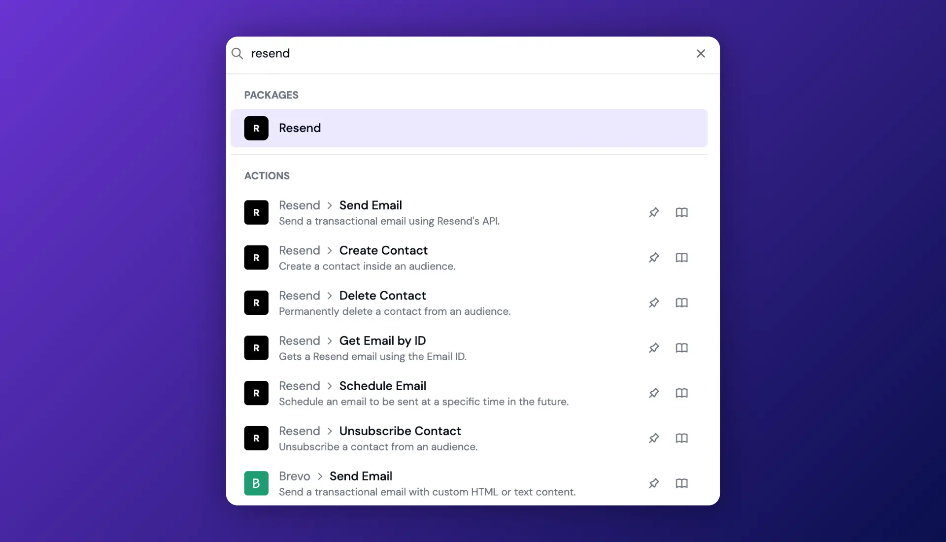 Resend Integration Screenshot